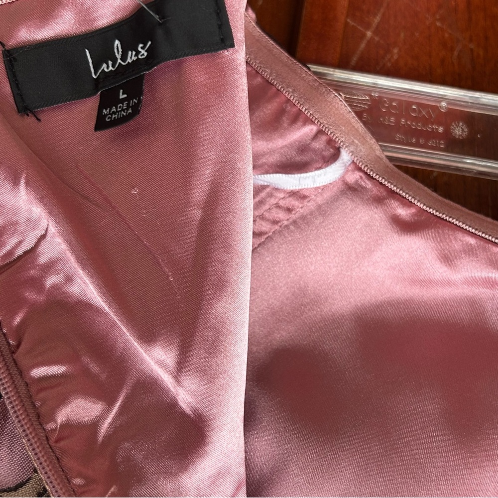 NWT Lulus Strapless Gowning Around Floral Maxi Dress Pink Gold Women’s Large - Picture 12 of 14